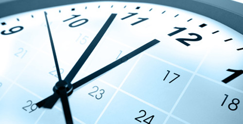 Clock with a calendar overlaid